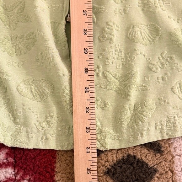 Signature by Stan Herman Light Green Seashell Starfish Textured Zip Front Women - Picture 7 of 7